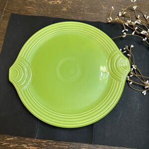 FIESTA CHARTREUSE Rare Cake Platter with Handles Vintage NEW